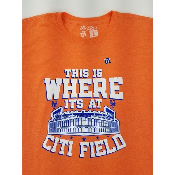 The 7-Line Citi Perks “This Is Where It’s At” Citi Field T-Shirt L Orange B3 - Picture 4 of 10